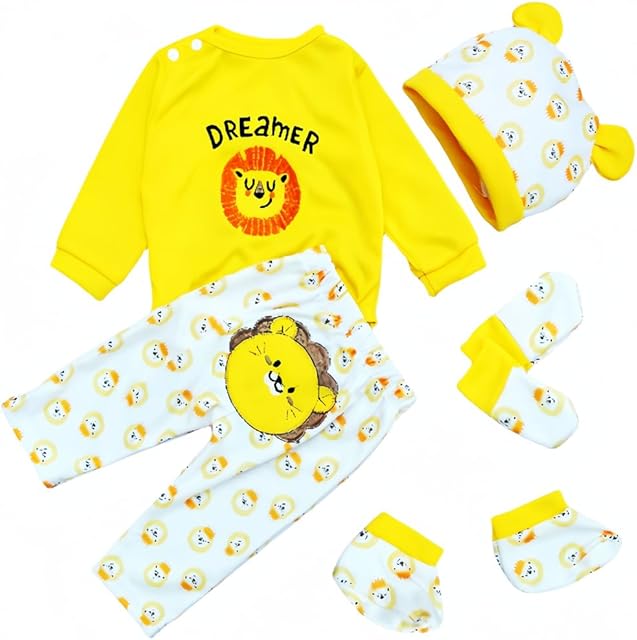 The Reborn Baby Dolls Clothes 22 inch Little Lion Outfit Accessories 5pcs Set for 17-22 Inch Reborn Doll Newborn Girl&Boy Clothes Set