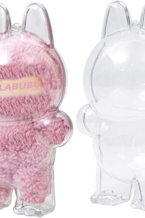 The Protective Case for LABUBU, Clear Display Case with Keychain, (Doll Excluded, 1PCS Style A Standing)