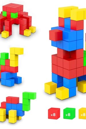 The ROMDS Magnetic Blocks 32 Pieces,1 inch Large Magnetic Building Blocks for Ages 3+ Year Old Boys and Girls,3D Magnetic Cubes for Kids,Preschool STEM Educational Sensory Magnet Toys
