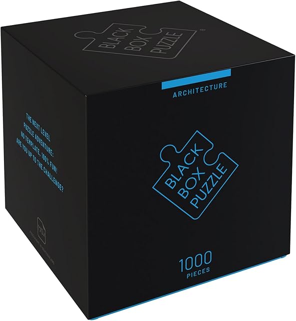 The Misu Games Black Box Puzzle Without Template, Jigsaw Puzzles for Adults 1000 Pieces, Cool Jig-Saw Puzzels 20x27 Multiple Categories, Difficult Puzzle Architecture Level 4