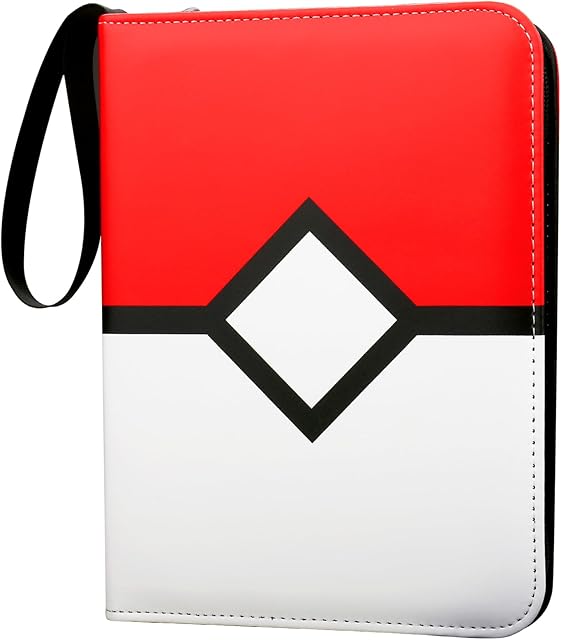 The Card Binder with 4 Pockets with Zipper for 50 Pages, 400 Reversible Pocket Collector's Binder, Collector Card Album for MTG TCG Sports Cards Game Cards