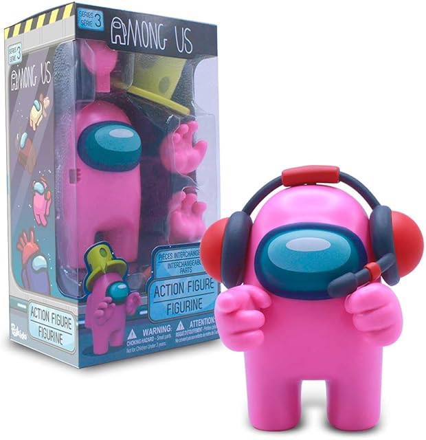 The Among Us Collectible Figure – Pink Crewmate with Cheese Hat, 7″ Action Figure – Just Toys Series 4