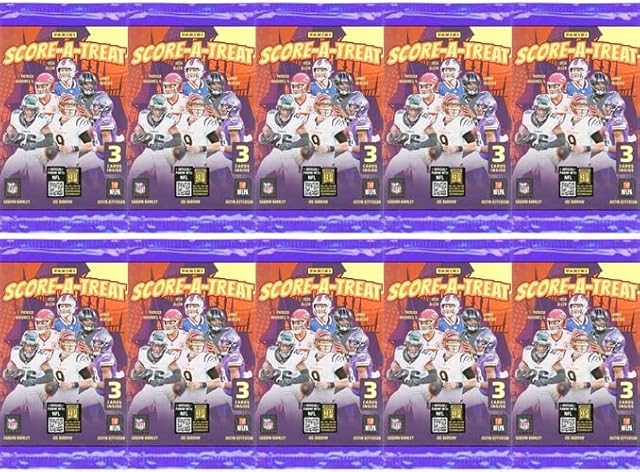 The 2025 Panini Score-A-Treat Football Collection with (10) Factory Sealed Foil Packs! Look for EXCLUSIVE Halloween Parallels & Rookies Including Cam Ward, Travis Hunter,Ashton Jeanty,Jaxson Dart & More