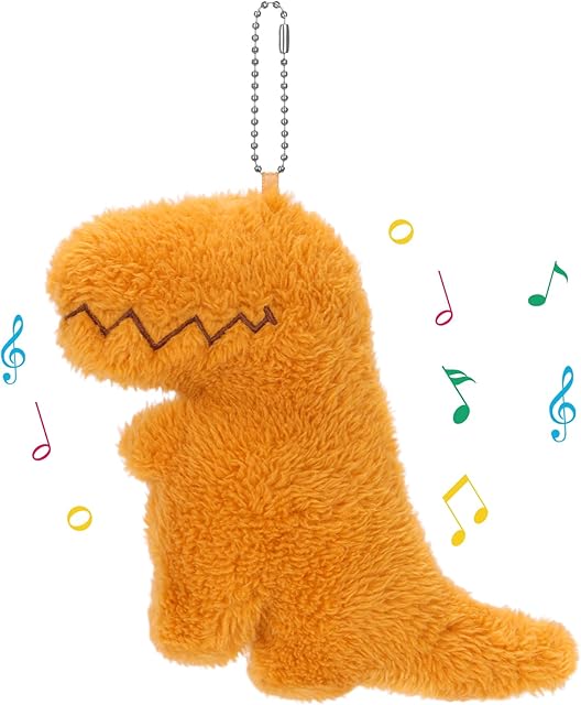 The Singing Dinosaur Nuggets Plush Musical Dinosaur Stuffed Animal, Funny Dino Party Gifts Birthday Decorations Novelty Keychain for Adults Women Men Friends (Dino)