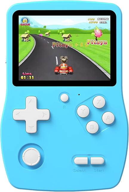 The 32 Bit Handheld Games for Kids Preloaded 139 Video Games, Portable Video Gaming Player with 3.0" IPS Screen and Rechargeable Battery, Mini Travel Games Electronic Gifts Toys for Boys Girls, Blue