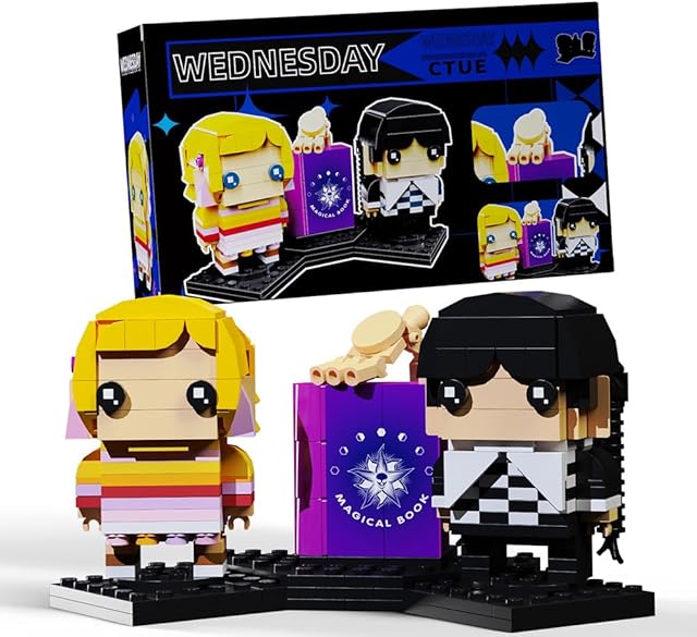 The RiceBlock 375 Pieces Enid and Wednesday 2-in-1 Model from TV Series MOC Building Blocks Toys for Kids Ages 6+