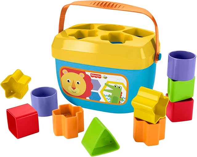 The Fisher-Price Stacking Toy Baby's First Blocks Set of 10 Shapes for Sorting Play for Infants Ages 6+ Months