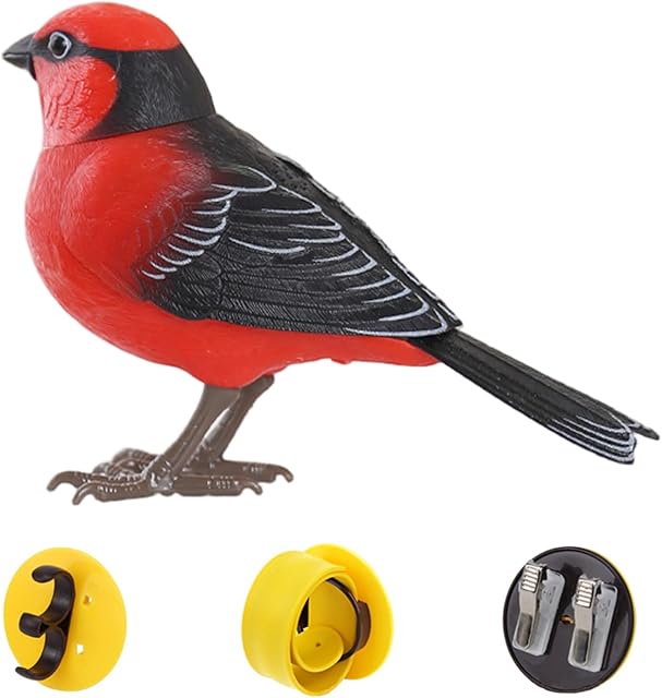 The Robot Bird Electric Singing and Chirping Bird Toy Motion and Sound Activated Battery Operated Simulation Cute Children Interactive Toys for Kids, Style2