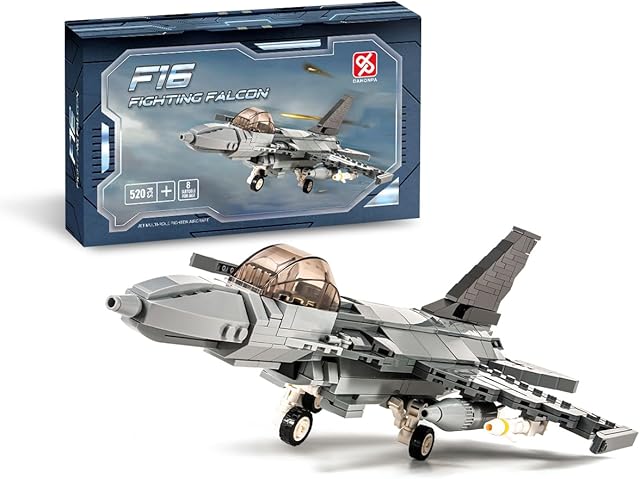 The DAHONPA F-16 Fighting Falcon Military Army Airplane Building Bricks Set, 520 Pieces Air-Force Build Blocks Toy, Gift for Kid and Adult.