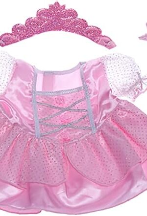 The Pink Fairy Princess w/Wand & Tiara Dress Teddy Bear Clothes Fits Most 14"-18" Build-a-Bear, and Make Your Own Stuffed Animals