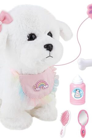 The Puppy Toys for Kids, Toy Dogs That Walk and Bark, Walking Dog Toy for Kids with Leash, Interactive Stuffed Puppy with Remote Control, for Girls and Boys Aged 3-7 Year Old