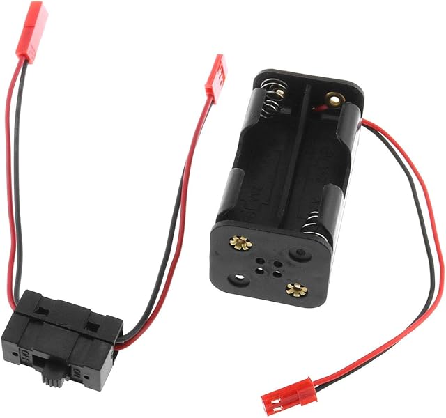 The DGZZI 4Cell RC AA Battery Holder Container Case and On Off Switch Battery Receiver with JST Connector for HSP RC 1/10 1/8 Car Truck Crawler Buggy