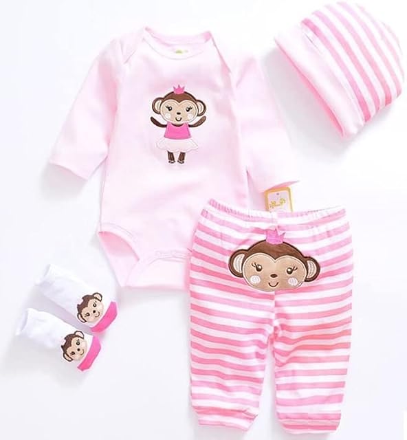 The Reborn Baby Girl Doll Clothes 20-22 Inches Newborn Baby Girl 4 Pieces Accessories Set