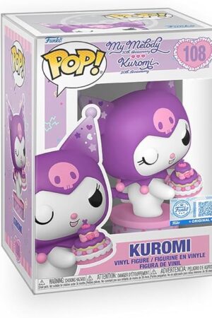The Pop Hello Kitty - Kuromi with Cake 20th Anniversary Limited Edition Exclusive Vinyl Figure Bundled with Box Protector Compatible for Funko