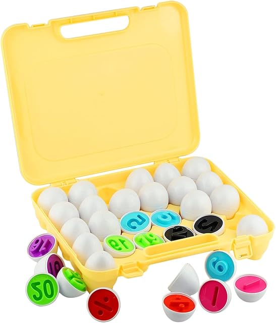 The Dimple 26 Match & Play Number and Math Egg Toy with Holder – STEM Educational Eggs, Number & Arithmetic Recognition, Color Sorting Puzzle, Easter Toys, Learning Gift for Kids & Toddlers