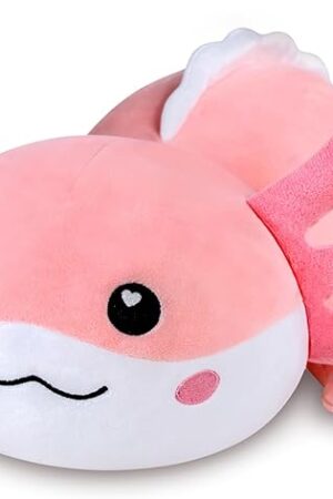 The Puffpals Axolotl Plush, 13 Inch Soft Plush Pillow Pink Axolotl Stuffed Animal, Cute Plushies Toy Gifts for Kids & Adults
