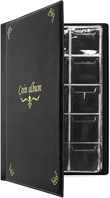 The 150 Pockets Coin Album, Penny Collecting Book, Souvenir Coins Collection Holder, Ideal for Pressed Pennies Passport, Hobby Coin Collector, Money Specie Display Storage Case (English, Black)