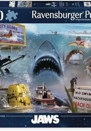The Ravensburger Universal Studios Artist Collection: Jaws 1000 Piece Jigsaw Puzzle - 12000277 - Handcrafted Tooling, Made in Germany, Every Piece Fits Together Perfectly