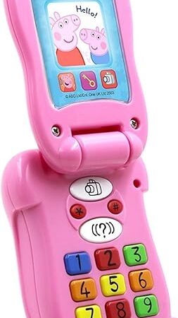 The Peppa Pig PP06 Peppa's Flip & Learn Toy Phone for Kids-Interactive Learning and Child Development, Colours and Number Recognition and Communication, 3+ Years, Single, Multi