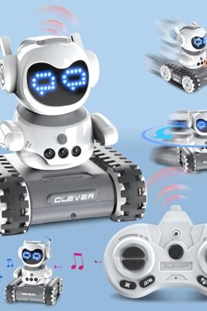 The Remote Control Robot with LED and Music,Rechargeable Walkie Talkie Robot Toys for Kids, Auto-Demonstration Robot with Gesture Sensing,Birthday Gifts for Children.