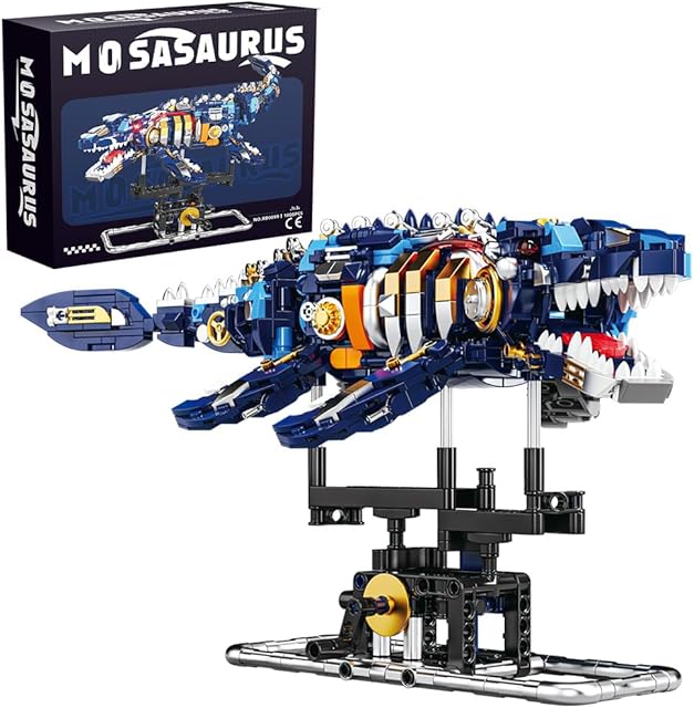 The RiceBlock Sea Dinosaur Crossing Ocean World Building Set, Mosasaurus Dinosaur Toys for Kids and Adults, A Toys Sets for Boys Age 8-12, 785 Pieces