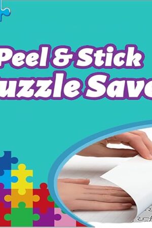 The Puzzle Glue Sheets for 7 X 1000 Puzzles 42 Puzzel Saver Sheets Peel and Stick Puzzle Saver Puzzle Accessories with 14 Adhesive Hangers & 1 Scraper