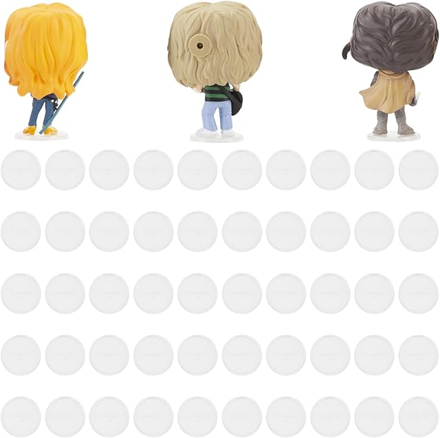 The 50 Pieces Plastic Action Figure Display Stands Fit For Funko Pop Figure ,Boxed and Unboxed Figures - 4-Inch Vinyl Funko Pop Display ,Collections Organizer for Decor (50PCS-CLEAR-40MM)