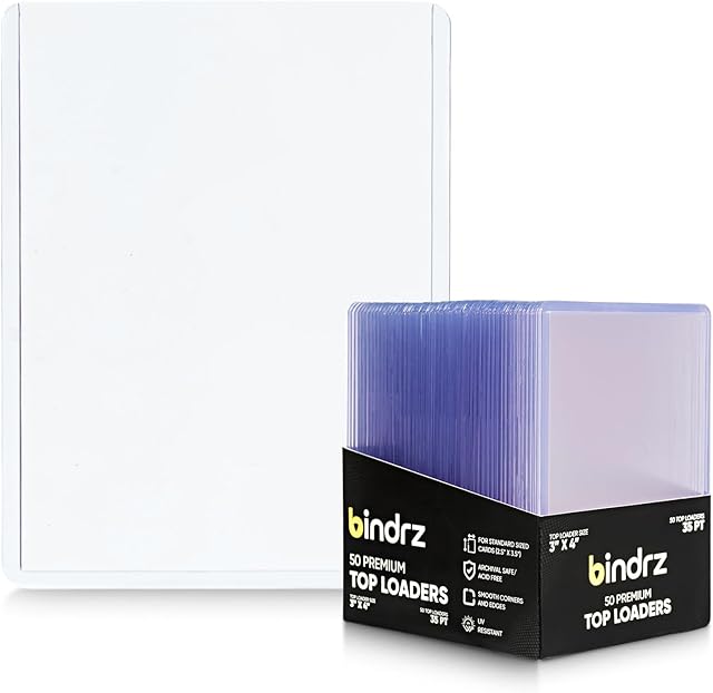 The 50 Top Loaders Card Protector - 3? x 4? 35PT Rigid Toploaders - Archival Safe Hard Plastic Holder for CCG TCG MTG and Sports Cards (50)