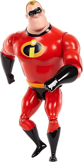 The Mattel Pixar Mr. Incredible Figure True to Movie Scale Character Action Doll Highly Posable with Authentic Costumes for Storytelling, Collecting, The Incredibles Toys Kids Gift Ages 3 and Up