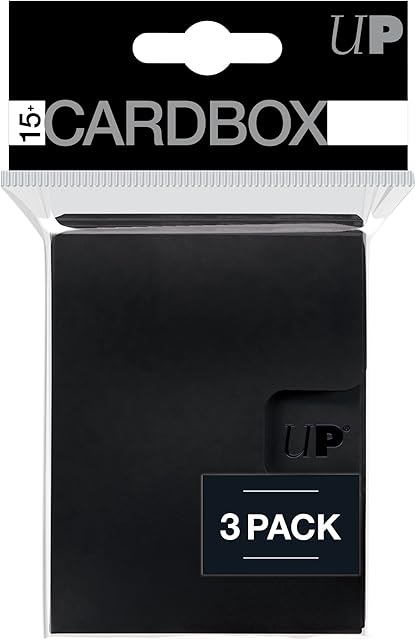 The Ultra Pro - Card protector PRO 15+ Card Box 3ct (Black) - Protect your Valuable Sports Cards, Gaming Cards, And Collectible Trading Cards, Fits Inside Deck Box for Extra Protection