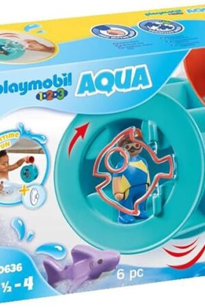 The Playmobil 1.2.3 Aqua Water Wheel with Baby Shark