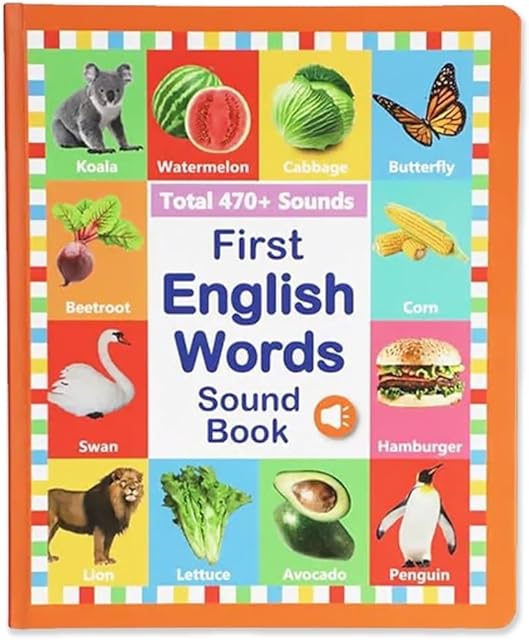 The First English Words Sound Book, My First English Sound Toy – 470+ Words, 21 Themes, Speak and Spell, Fun Word Game, Juguete Educativo for Educational Language (0~9years)