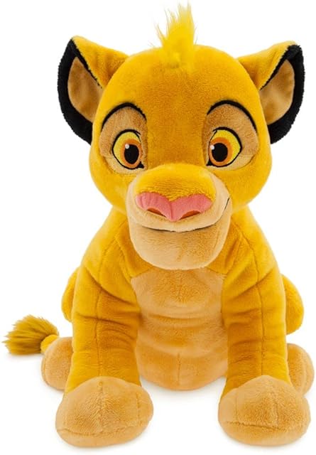 The DISNEY STORE Official Simba Medium Soft Toy for Kids, Cuddly Character with Fuzzy Texture and Embroidered Details, Furry Mane and Tail Tuft, Disney Plushy Suitable for All Ages.