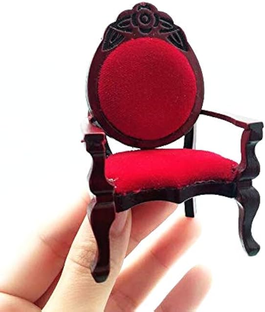 The EatingBiting 1:12 Dollhouse Miniature Vintage Retro Single Sofa Chair Furniture for Living Room,Bed Room, Kitchen, Retro Vintage Designed Dolls House Miniature Furniture Action Figures Accessory