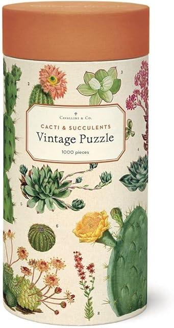The Cavallini 1000 Piece Puzzle, Cacti and Succulents (PZL/SUC)