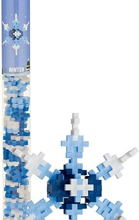 The Plus Plus 3D Puzzle Building Block Set, 70 Mini Interlocking Pieces, Fun Holiday Activities for Kids - Snowflake Mini Maker Tube