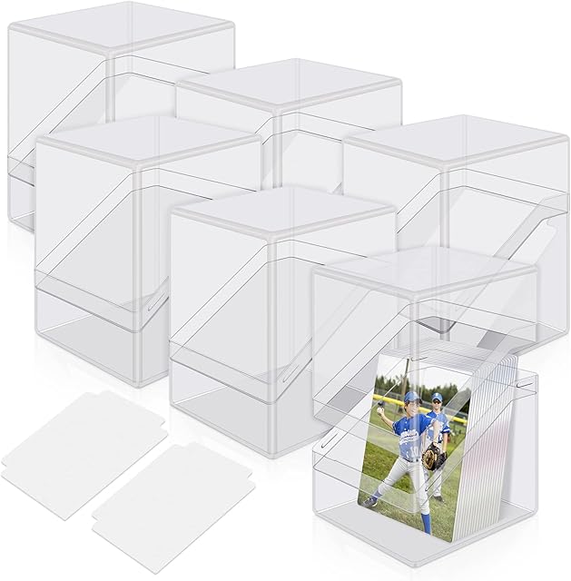 The Mlikero Card Deck Cases, 6 Pack Acrylic Commander Deck Box Holding 100+ Sleeved Cards with 6 Dividers, Clear Card Storage Box Fit for MTG, TCG, Sports Cards