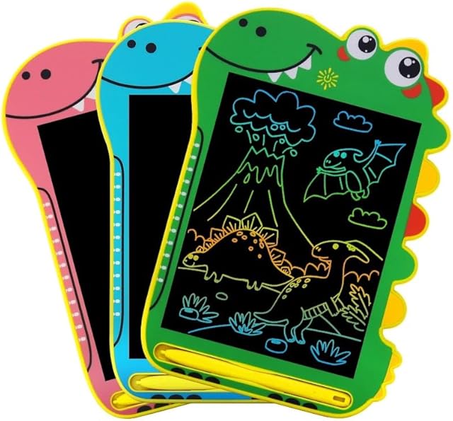 The DoodleSaurus Board: 8.5-inch colorful LCD writing tablet for kids, perfect for drawing, doodling, and learning on the go (Pink)
