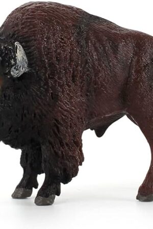 The Realistic Bull Figure Toy, Simulated Cattle Figurines Collection Playset Preschool Science Educational Learn Cognitive Props(American Bison)