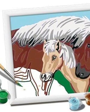 The Ravensburger CreArt Mother/Foal Paint by Numbers Kit for Kids - Painting Arts and Crafts for Ages 7 and Up