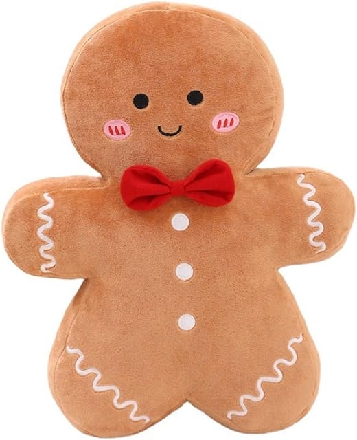 The Cyprinus Carpio 5-7/8 INCH Christmas Gingerbread Man Pillow Creative Biscuit Man Plush Soft Throw Pillows Stuffed Premium Polyester Fiber Sofa Cushion Christmas Party Decor