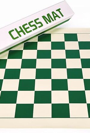 The Roll-Up Vinyl Chess Board Mat - 15.5" Chess Mat for 3-Inch King, Lightweight & Non-Slip Portable Travel Chess Board for Beginner and Kids - No Chess Pieces