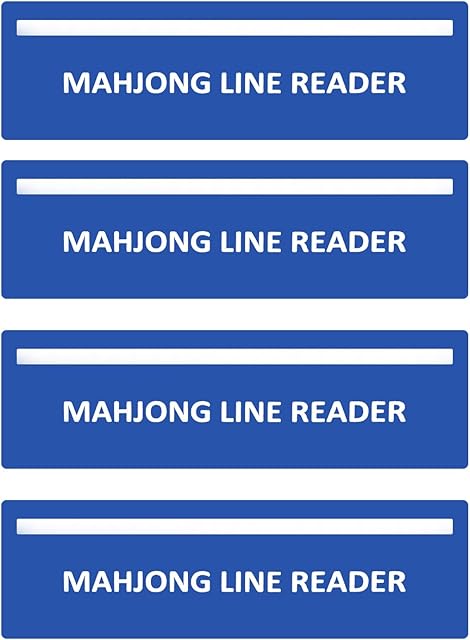 The 4Pack Mahjong Line Finder, Mahjong Line Reader, Mah Jong Card Guide, Mahjong Accessories and Gifts for Mom Women (DarkBlue)