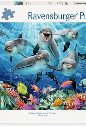 The Ravensburger Dolphins 500 Piece Jigsaw Puzzle for Adults - 12000200 - Handcrafted Tooling, Made in Germany, Every Piece Fits Together Perfectly