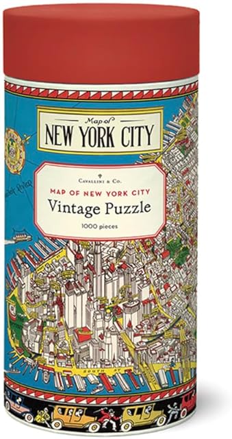 The Cavallini 1000 Piece Puzzle, Map of New York City (PZL/NYCMAP)