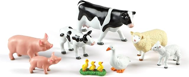 The Learning Resources Jumbo Farm Animals Mommas and Babies - 8 Pieces, Ages 18+ months Toddler Learning Toys, Farm Animal Figures for Kids