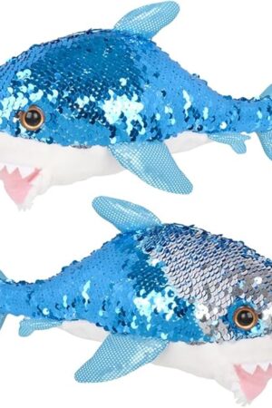 The Rhode Island Novelty Adventure Planet Reversible Mermaid Sequins Great White Shark 10" Plush