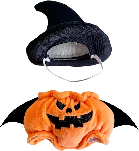 The Halloween Clothes for 17cm Dolls Cute Halloween Decor Clothes for 17cm Dolls Handmade Pumpkins Clothes Outfit Set for Play & Display (Not Included Dolls) - Style 4