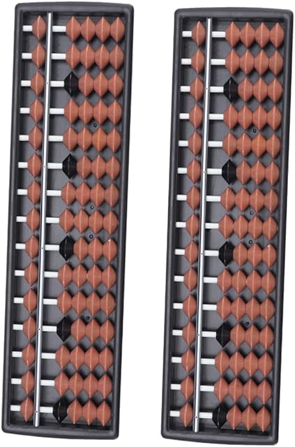 The 2pcs Portable Boy Girl Abacuses Section Bead Brown Abacus for School Boys and Girls for Arithmetic and Mental Calculation Skills Development