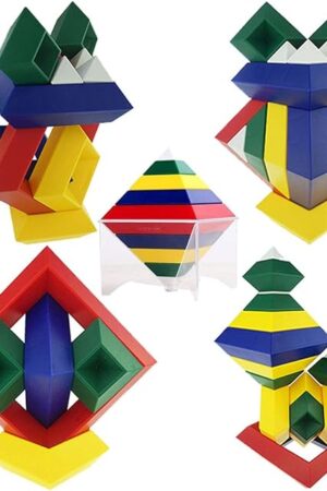 The Pyramid Stacking Toy Building Blocks 3D Puzzle Brain Teasers for Kids and Adults-Creative Preschool Learning Activities- Toddler Building Toys, Kids Blocks for 3 Year Old Boys & Girls